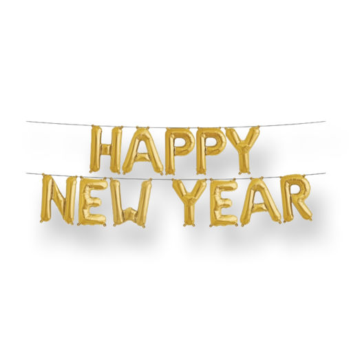 Picture of FOIL BALLOONS - HAPPY NEW YEAR GOLD